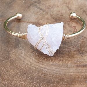 Boho bracelet Rose quartz Wire Wrap Bracelet